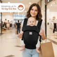 thumbnail image 2 of Riñonera Neono Ergonómica para Recién Nacido para Bebés de 3,2 a 15 kg (4-36 meses), cómoda y ligera, delantera y trasera, para bebés y niños - Negro, 2 of 5