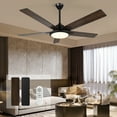 thumbnail image 3 of OUTON 52" Ceiling Fans with Lights & Remote Control, LED Indoor Outdoor Dimmable Modern Ceiling Fan for Bedroom, Living Room, 3 of 13