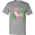 thumbnail image 3 of Inktastic Axolotl Unicorn with Rainbow Tail, Bubbles and Seaweed. T-Shirt, 3 of 5