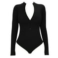 thumbnail image 5 of MSJUHEG Jumpers for Women,One Piece Jumpsuits for Women,Beach Outfits for Women,Petite Jumpsuits for Women,Bodysuit Zipper Front Mock Tops Shirts,Jumpsuit Scrubs for Women Black L, 5 of 5