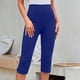 thumbnail image 2 of Leggings capri de 7/8 para mujer: color liso, ligeros, transpirables, cintura elástica para el verano, tallas S-XXXL, 2 of 6