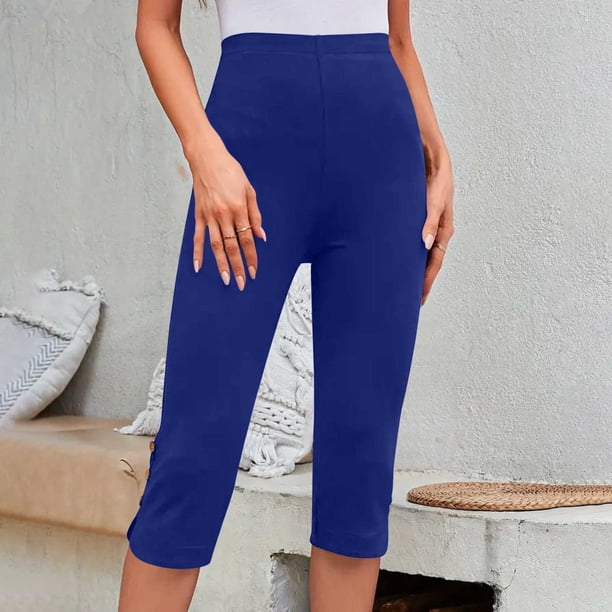 WILLBEST Pantalones Casuales para Mujer - Leggings Capri Ligeros de Color Sólido para Mayor Comodidad En Verano - Diseño Transpirable de Largo 7/8 para Uso Diario Chica