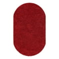 thumbnail image 2 of Unique Loom Everyday Shag Collection Area Rug - Solid (5' x 8' Oval Cherry Red), 2 of 5