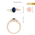 thumbnail image 4 of Angara Natural 0.85 Ct. Blue Sapphire with Diamond Classic Ring in 14K Rose Gold for Women (Ring Size: 3), 4 of 9