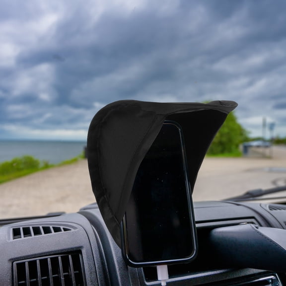 Baluue Black Car Dashboard Sun Shade UV Sunblock Cover for Mobile Phone - 1 Pack Protective Sun Shield