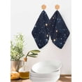 thumbnail image 2 of Blue Starry Sky Dish Towels Set, Waffle Weave Kitchen Towels 4 Pieces, Universe Space Galaxy Night Star Microfiber Hair Face Bath Tea Towel Absorbent Quick Drying Cleaning Dish Cloths, 12"x12", 2 of 7