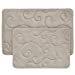 thumbnail image 3 of Lavish Home 67-0034-T Coral Fleece Embossed Pattern Memory Foam Bath Mat, Taupe - 2 Piece, 3 of 10