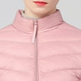 thumbnail image 6 of Olyvenn Women's Lightweight Quilted Puffer Jacket, Full Zip Casual Stand Collar Long Sleeve Winter Coat Outerwear with Pockets Pink M, 6 of 9
