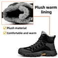 thumbnail image 2 of Mens Snow Boots Waterproof Rubber Non-Slip Sole Winter Warm Lace-up Boots Outdoor Walking Hiking Fashion Casual Boots Black 9 US, 2 of 7