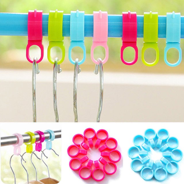 Agiferg 10pcs Hook Clips Organize Windproof Clothes Hanger Clip Buckle Plastic HOT SALE