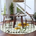 thumbnail image 4 of Round Rugs 6 Ft, Sunflowers Farmhouse Non Slip Area Rugs for Kitchen Bedroom Entryway, Sage Green Plaid Pastoral Rustic Washable Carpet Runner Rug Floor Mats for Bedroom Home Decor, 4 of 9
