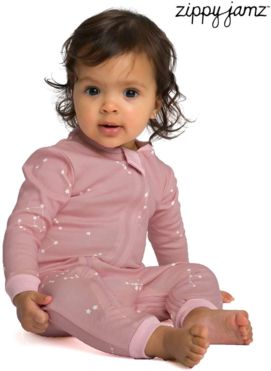 ZippyJamz Organic Baby Footless Sleeper Pajamas with Inseam Zipper for Quicker and Easier Diaper Changes