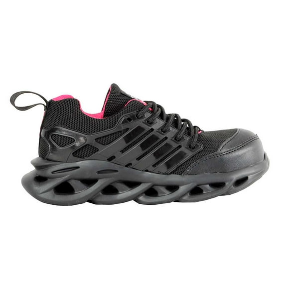 Tenis de seguridad Mujer Industrial Kuali Shoes Dielectricos Poliamida M-701C Talla 27 cm NEGRO fiusha