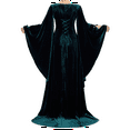 thumbnail image 4 of DAIZBELLA Renaissance Dress for Women Retro Velvet Gown Vintage Medieval Dress with Wide Sleeves, L, 4 of 7