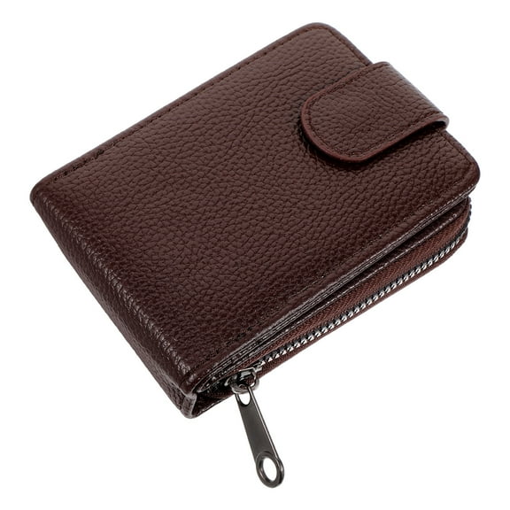 ELAYARD Small Coffee PU Wallet Card Holder Portable Change Purse for Travel Outdoor Use