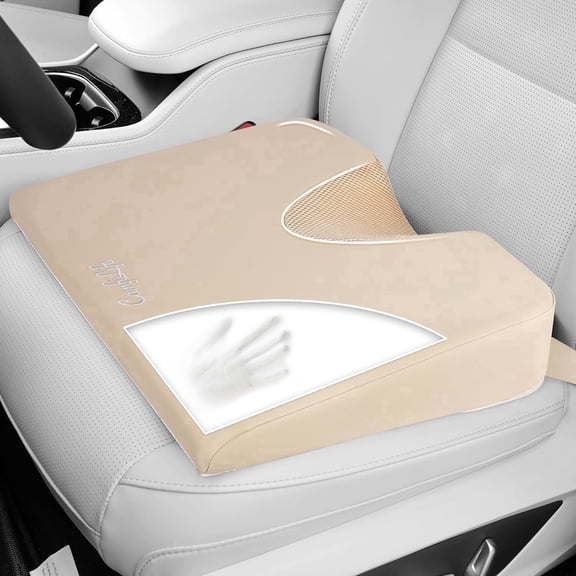 ComfiLife Car Seat Cushion, Premium Wedge Memory Foam Cushion for Driving Beige
