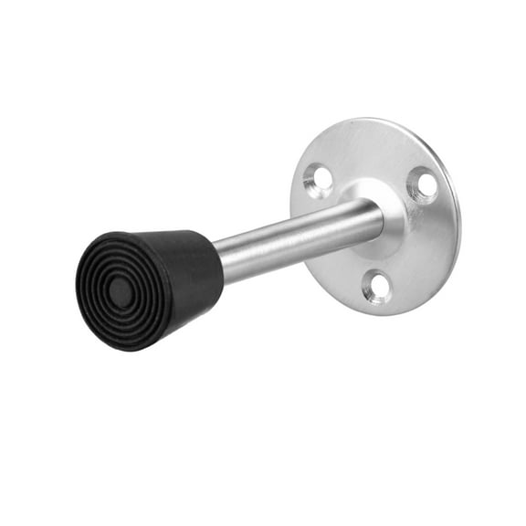 Uxcell Door Stopper With Rubber Tip 4.53 inch Long Stainless Steel Brushed Silver Tone