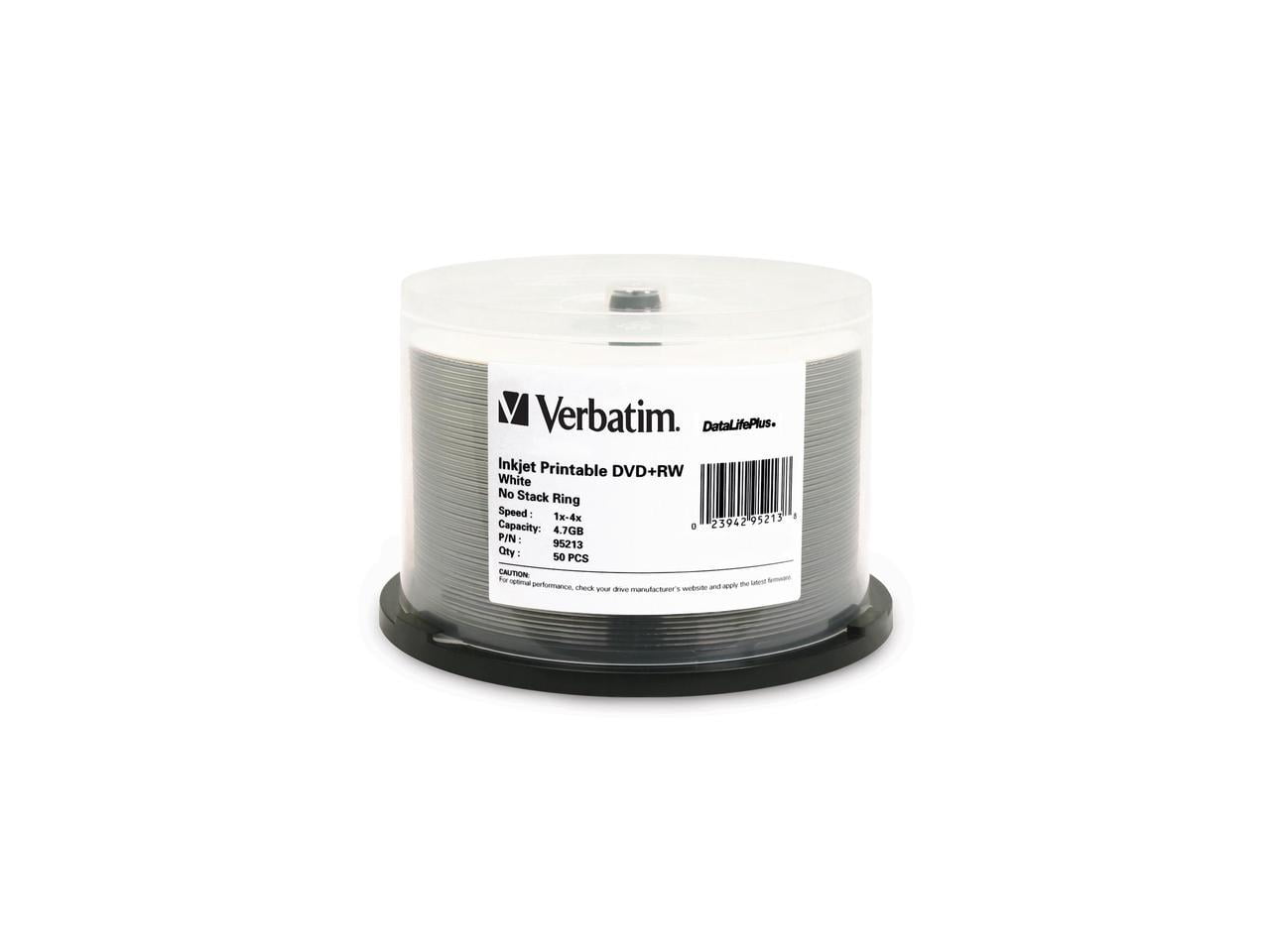 VERBATIM DVD+RW DL+ INK 50PK 4.7GB/4X SPIND-WHT, 50CT yield