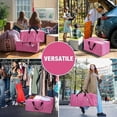 thumbnail image 6 of 4 Pack Large Moving Bags Heavy Duty Clothes Totes for Storage, Moving Bins with Zippers Top and Sturdy Handles, College Students Dorm Storage Collapsible Bags for Space Saving and Packing(Pink,87L), 6 of 9