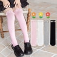 thumbnail image 4 of fnnxnal Girls Knee High Socks Pink Ribbed Cotton Pearl Decorated Stretchy School Uniform for 3-13 Years,Size 8-13T, 4 of 7