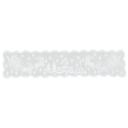

NUOLUX 1Pc Xmas Themed Table Cloth Delicate Lace Table Runner Desktop Adornment