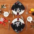 thumbnail image 4 of Satin Native Fab Cotton Dinner Napkin Crimson and White Floral Snowflakes Reusable, 4 of 8