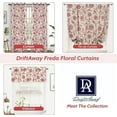 thumbnail image 5 of DriftAway Freda Jacobean Floral Linen Blend Blackout Thermal Insulated Energy Saving Privacy Window Curtain Valance Rod Pocket 2 Layers Single 52 Inch by 18 Inch plus 2 Inch Header Red Beige, 5 of 6