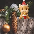 thumbnail image 5 of Presente navideño de resina para las fiestas, decoraciones navideñas de mesa de invierno para interiores y exhibiciones o alféizares de ventanas, 5 of 5
