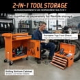 thumbnail image 2 of SEKAM 2-in-1 Rolling Tool Chest Cabinet, 5-Drawer Tool Box Combo With Wheels, Locking Door, Side Tray and Hooks, Orange, 2 of 7