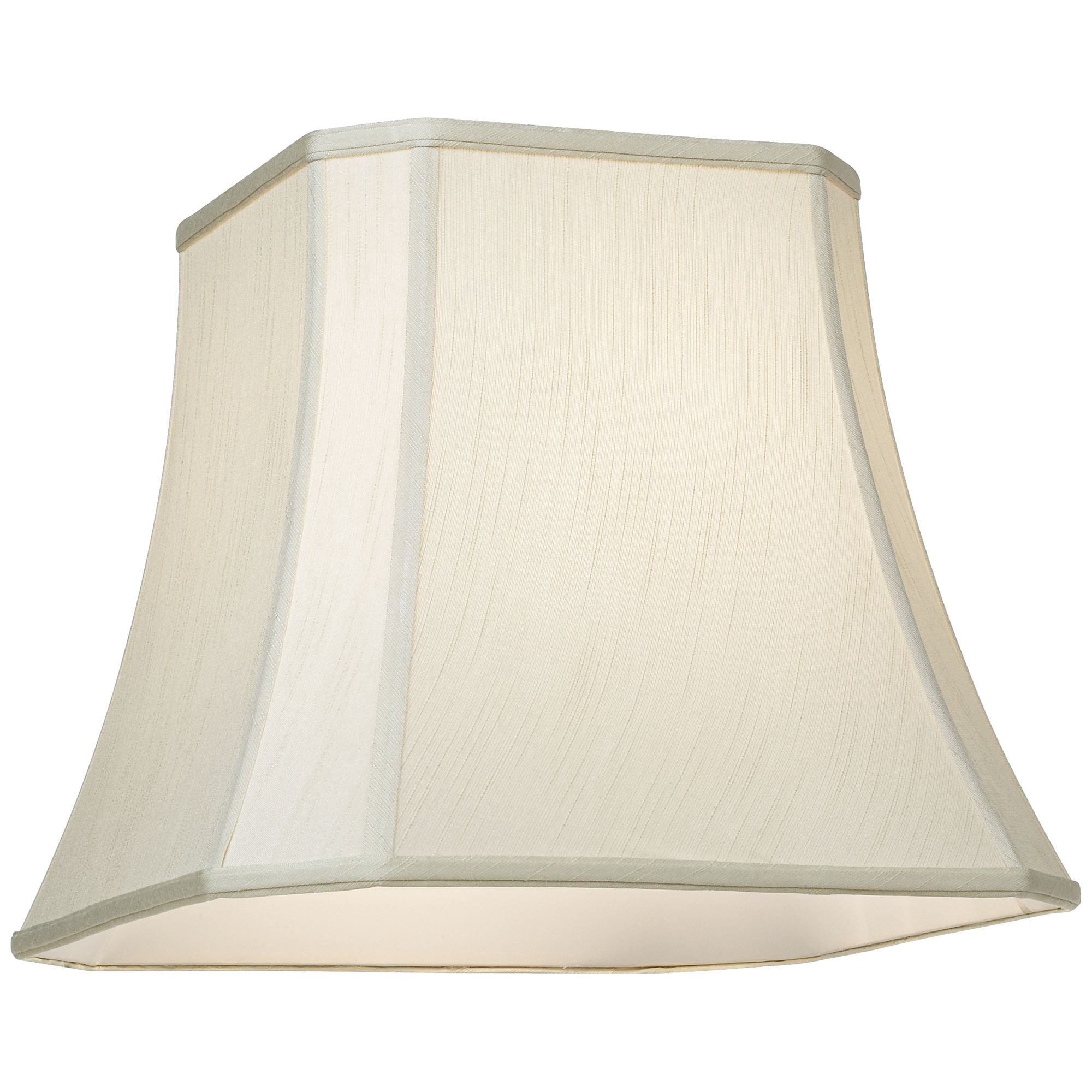 Imperial Shade Creme Medium Square Cut Corner Lamp Shade 10.5" Top x 16" Bot. x 14" Slant x 13.5" High (Spider) Replacement with Harp and Finial