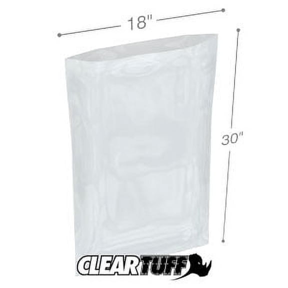 ClearTuff - 18" x 30" 2 Mil Flat Poly Bags - 500/Case