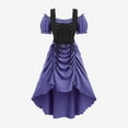 thumbnail image 3 of Fmbrln Womens Cold Shoulder Corset Dress Halloween Gothic Long Dress Renaissance Costumes Medieval Lace-up Dress, 3 of 5