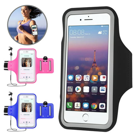 Phone Arm Band,TSV Water Resistant Cell Phone Armband Fitness Sports Pouch Case with Reflective Strip & Key/Card Holder for iPhone Samsung All 6.3 Inch  