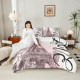 thumbnail image 4 of Homewish Paris Eiffel Tower 2pcs Bedding Comforter Set for Teens Girls Boys,Romantic Valentine Twin Comforter Sets,Black Pink Breathable Bedding Set,Ultra Soft Home Decor, 4 of 8