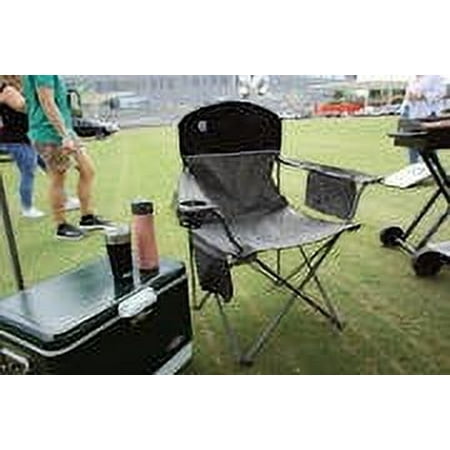 Coleman Camping Chair with Built-In 4-Can Cooler, Gray