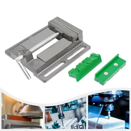TFCFL 4" Mini Bench Vise Clamping Table Flat Drill Press Vice CNC Milling Machine Tool with 2pcs Magnetic Vise Pads