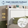 thumbnail image 3 of Allewie Full Size Hydraulic Lift Up Bed Frame, Velvet Upholstered Platform Bed with LED Light, Storage Headboard & Built-in Charging Station, White, 3 of 11