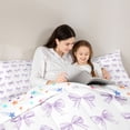 thumbnail image 4 of Erosebridal Ribbon Purple Bowknot 7 Pieces Bedding Comforter Set For Girls,Cute Bows Kawaii Bowtie Full Bedding Set,Reversible, 4 of 7