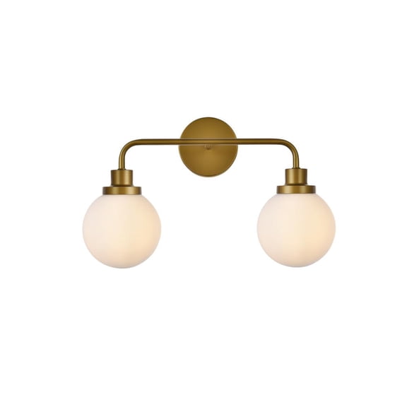 Living District Hanson 2 lights bath sconce in brass with frosted shade