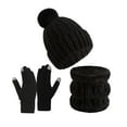 thumbnail image 4 of Gorro de invierno elástico suave para clima frío, tejido, protección contra el frío, calentador de cuello Negro, 4 of 7
