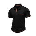 thumbnail image 4 of StSilkitty Men's Short Sleeve Golf Shirts Solid Color Casual Collared Tee Shirt Summer Beach Vacation Tops, 4 of 6