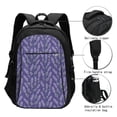 thumbnail image 3 of Pofeuu Lavender Flowers Print Storage Laptop Backpack with USB Charging Port[Water Resistant] College Computer Bookbag Fits, 3 of 7
