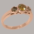 thumbnail image 3 of LBG British Made Classic Solid 9k Rose Gold Natural Peridot Womens Anniversary Ring - 33 size options - Size 5.25, 3 of 6