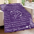 thumbnail image 3 of Grandma Blanket, Grandma Gifts from Grandkids, Birthday Gifts for Grandma from Grandson Granddaughter, Christmas Gifts For Great Grandma, Grandma Bed Flannel Letter Throw Blanket " (Purple)(40"x50"), 3 of 7