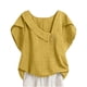 thumbnail image 2 of Neewe Button Down Shirts for Womens Petal Sleeve Blouses Irregular Neck Casual Summer Tops Trendy Outfits, 2 of 8