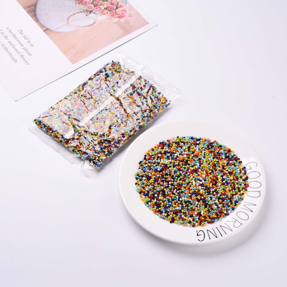 Glass Seed Beads Opaque Colours Seed Small Craft Beads for DIY Jewelry Making Round Mixed color 3mm Hole:1mm 10000pcs/pound