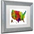 thumbnail image 2 of Trademark Fine Art "USA Map Clr-1" Canvas Art by Marlene Watson, White Matte, Silver Frame, 2 of 4