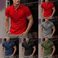 thumbnail image 4 of Mens Casual Short Sleeve Shirt Slim Fit Office T Shirt Muscle Blouse Tops Tee, 4 of 11