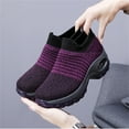 thumbnail image 3 of GHFKKB Women's Walking Shoes Sock Sneakers Slip On Air Cushion Easy Shoes Platform Loafers, 3 of 5