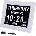thumbnail image 1 of Calendario digital Despertador Reloj diurno con pantalla grande de 8 ", am pm, 5 Despertadores, Relojes de demencia Calendario de escritorio electrónico LED Despertador para ancianos Calendario perpetuo Zhivalor OTTO-2034726-3, 1 of 8